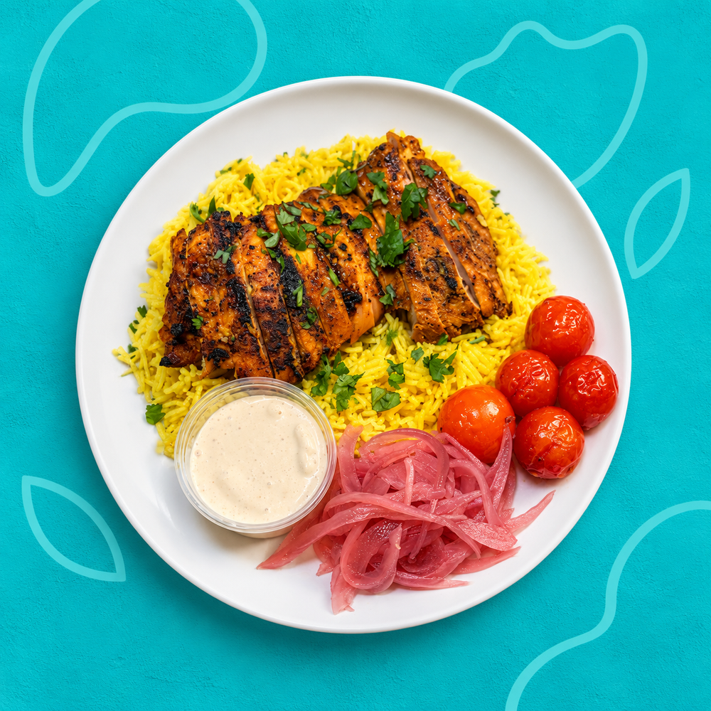 Garlic Toum Chicken Shawarma Bowl