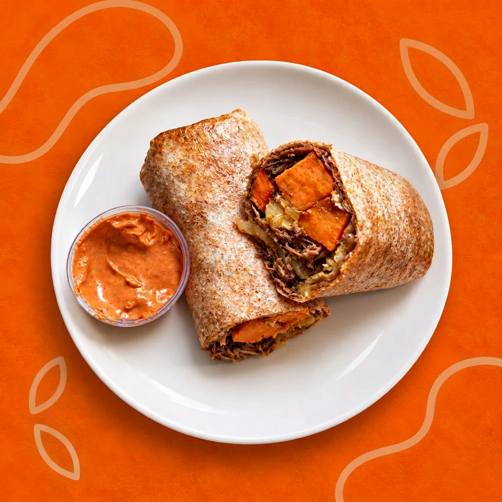 BBQ Braised Beef & Butternut Burrito