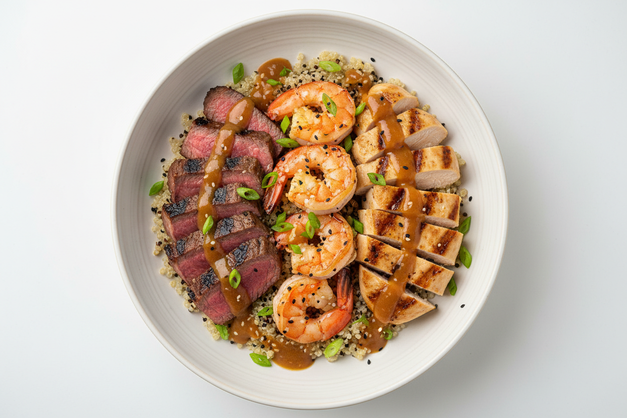 MAKE IT LOOK COOKED MORE THE MEAT, AND ADD WHITE BACKGROUND 